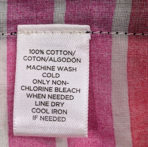 LOFT Pink Striped Semi-Sheer Kaftan Tunic Top Oversized Boxy Lightweight L - Picture 14 of 15